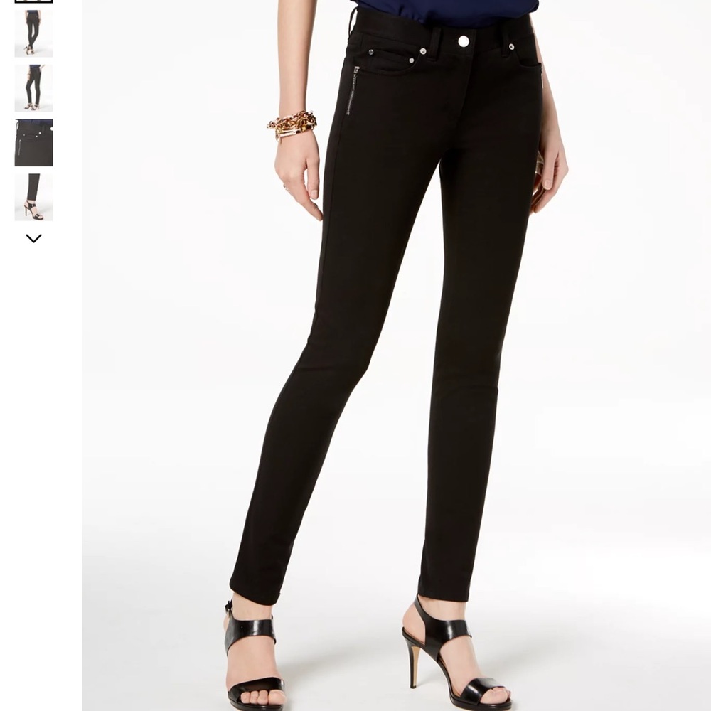 Michael Kors Black Denim Pants with Gold Accents